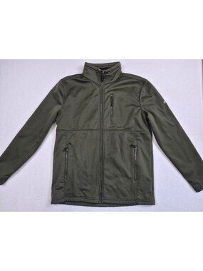 Swiss Tech Mens Olive Green Full-Zip Fleece Jacket Size Small
